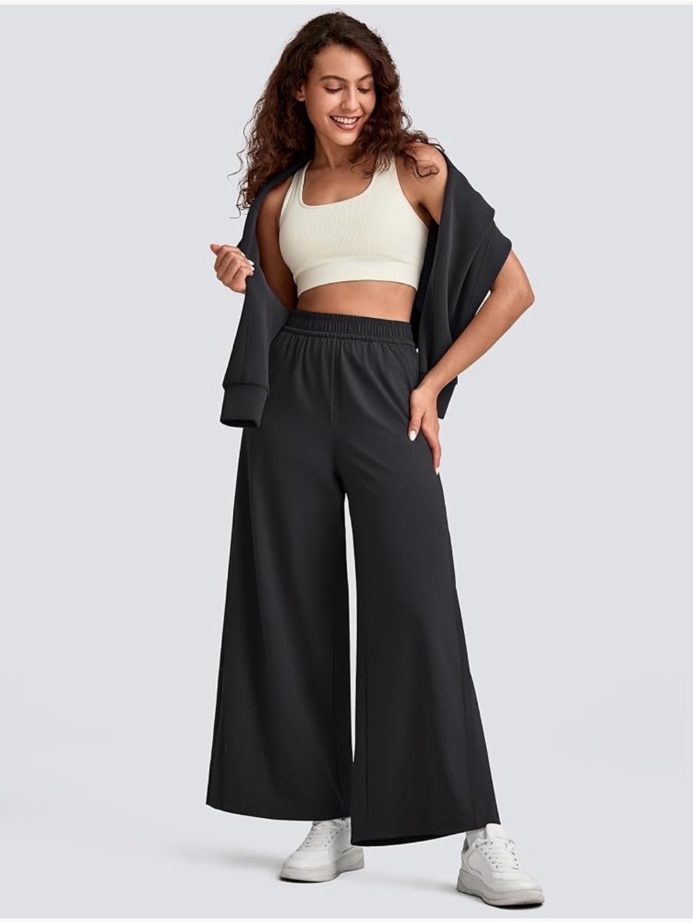 NWT G4Free Women’s Lightweight Wide-Leg Black Athleisure Pants, XXL Tall
